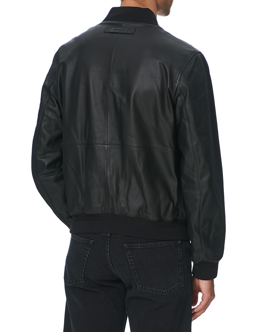 Heren | Jassen | GANT | Light Leather Jacket Black