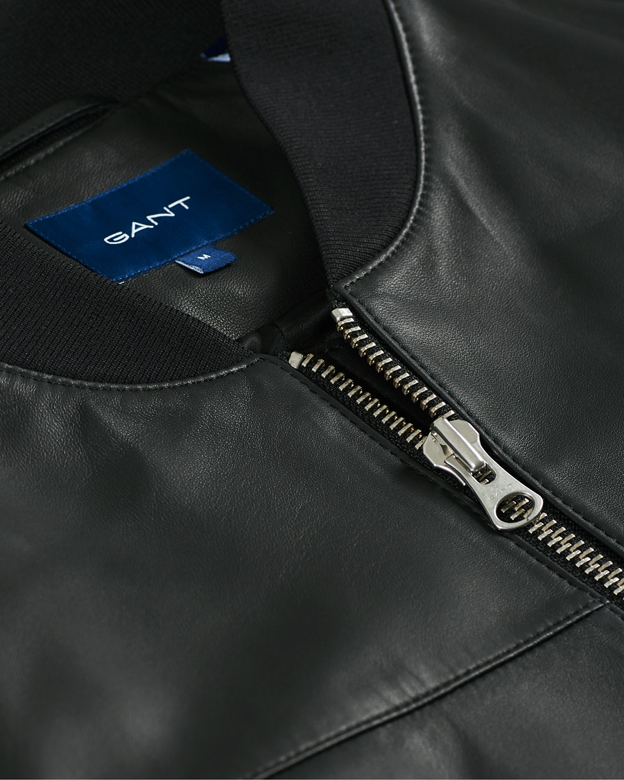 Heren | Jassen | GANT | Light Leather Jacket Black