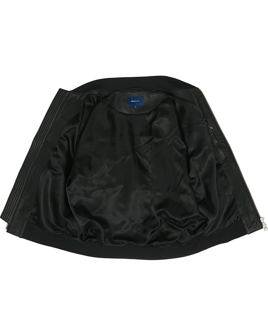 Heren | Jassen | GANT | Light Leather Jacket Black