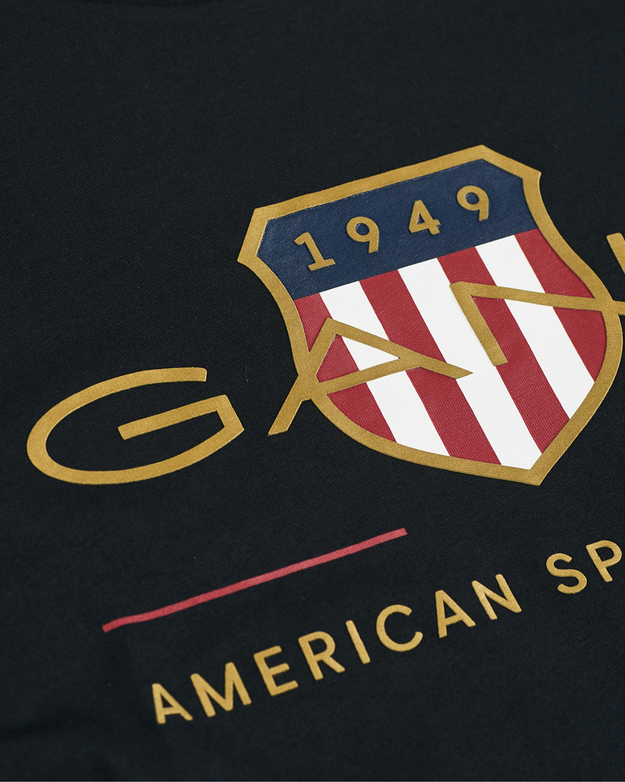 Heren | T-shirts | GANT | Medium Archive Shield Long Sleeve Tee Black