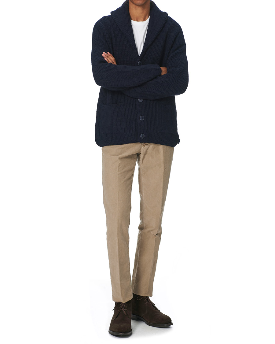 Heren | Truien | GANT | Mohair Blend Shawl Cardigan Evening Blue