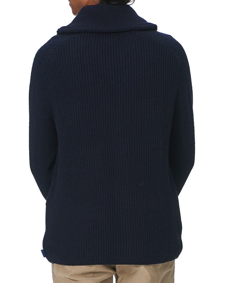 Heren | Truien | GANT | Mohair Blend Shawl Cardigan Evening Blue