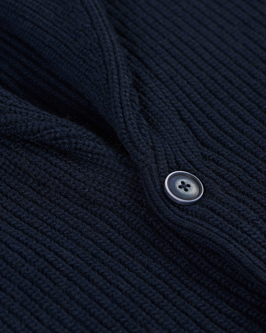 Heren | Truien | GANT | Mohair Blend Shawl Cardigan Evening Blue
