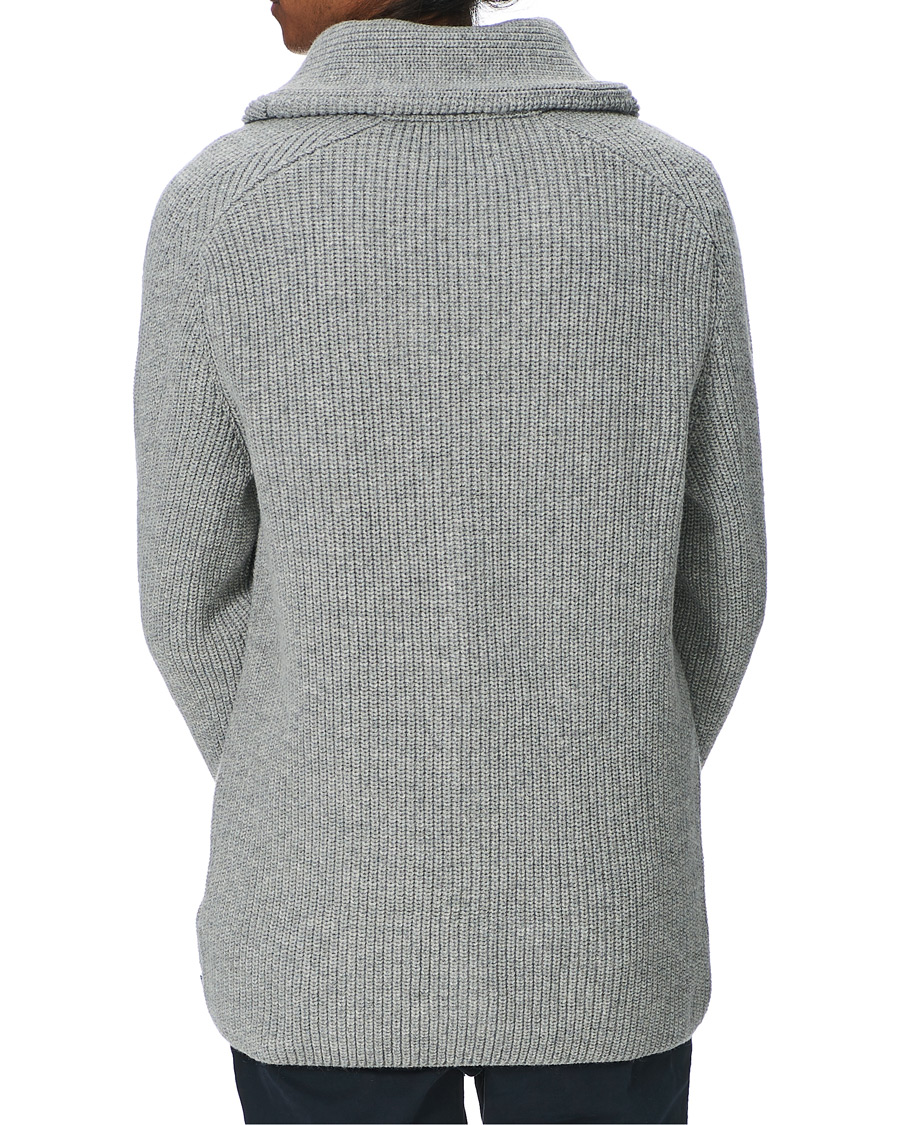 Heren | Truien | GANT | Mohair Blend Shawl Cardigan Grey Melange