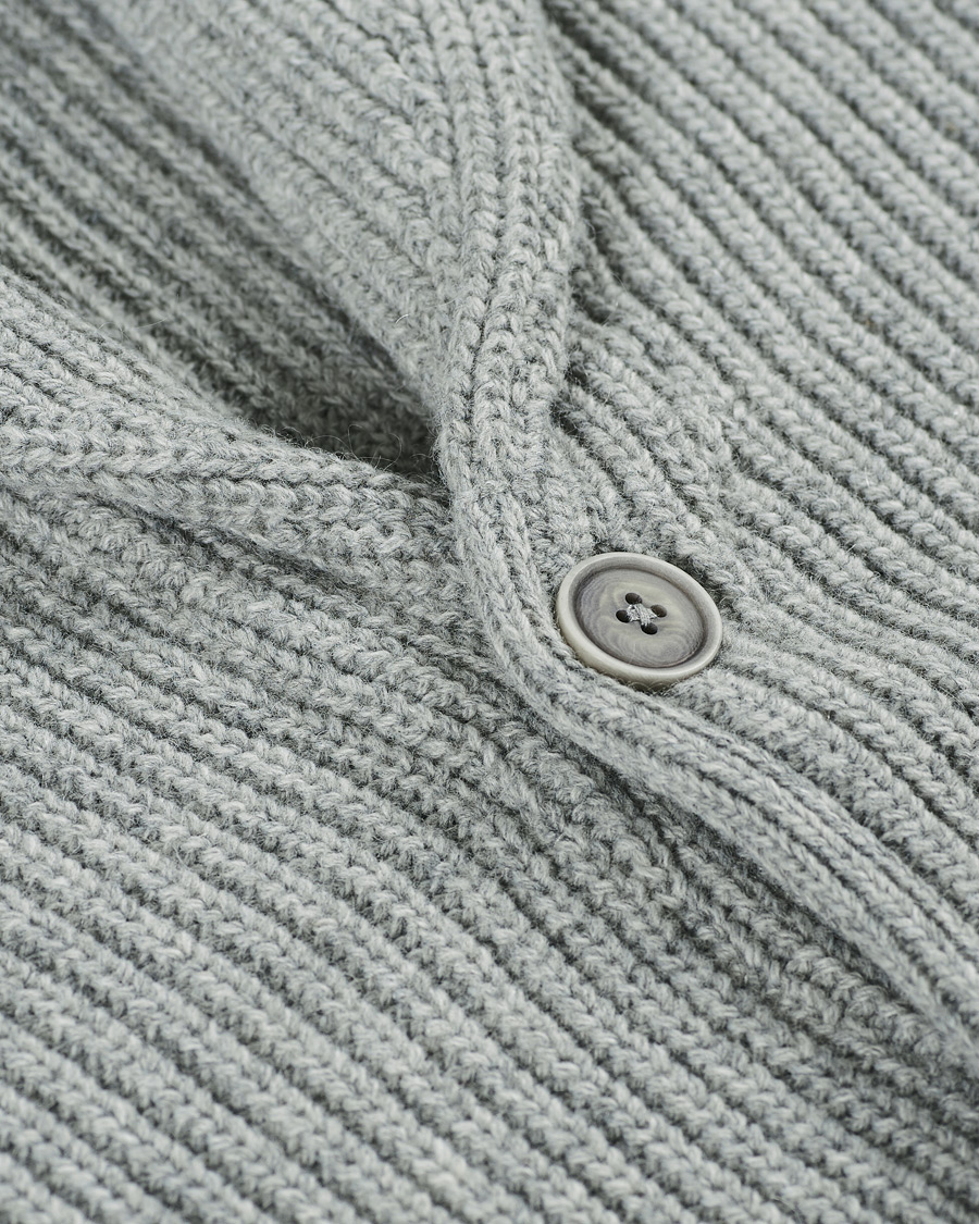 Heren | Truien | GANT | Mohair Blend Shawl Cardigan Grey Melange