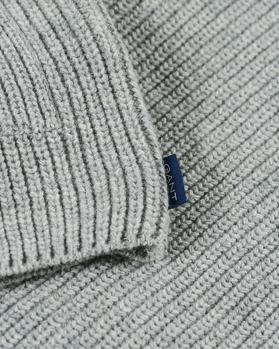 Heren | Truien | GANT | Mohair Blend Shawl Cardigan Grey Melange