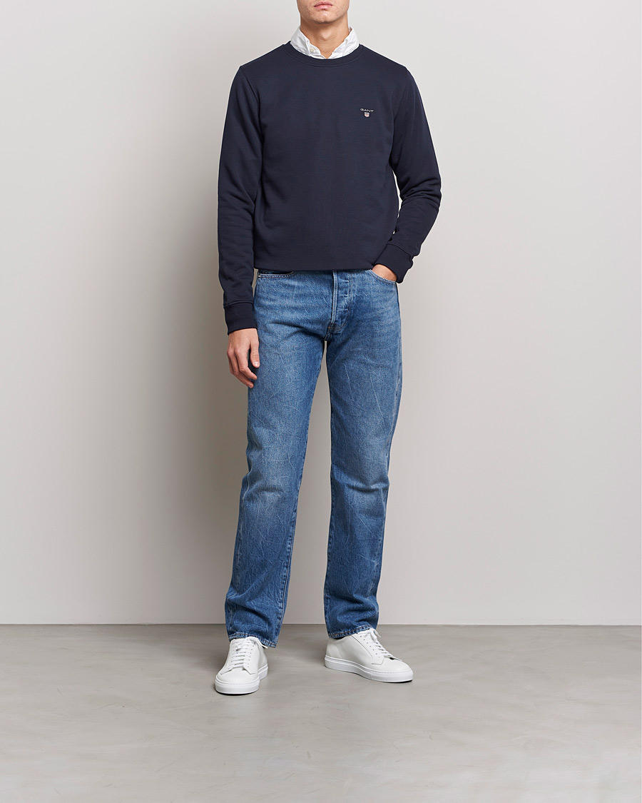 Heren | Truien | GANT | Original Shield Logo Crew Neck Sweatshirt Evening Blue