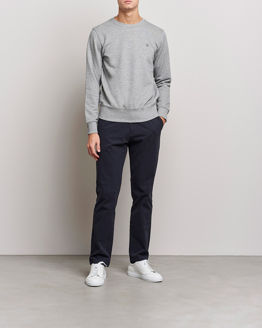 Heren | Truien | GANT | Original Crew Neck Sweatshirt Grey Melange
