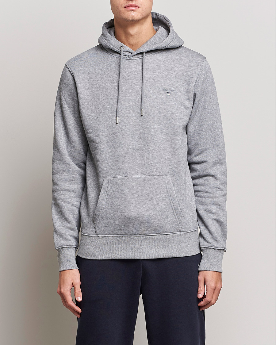 Heren | Truien | GANT | Original Shield Logo Hoodie Grey Melange