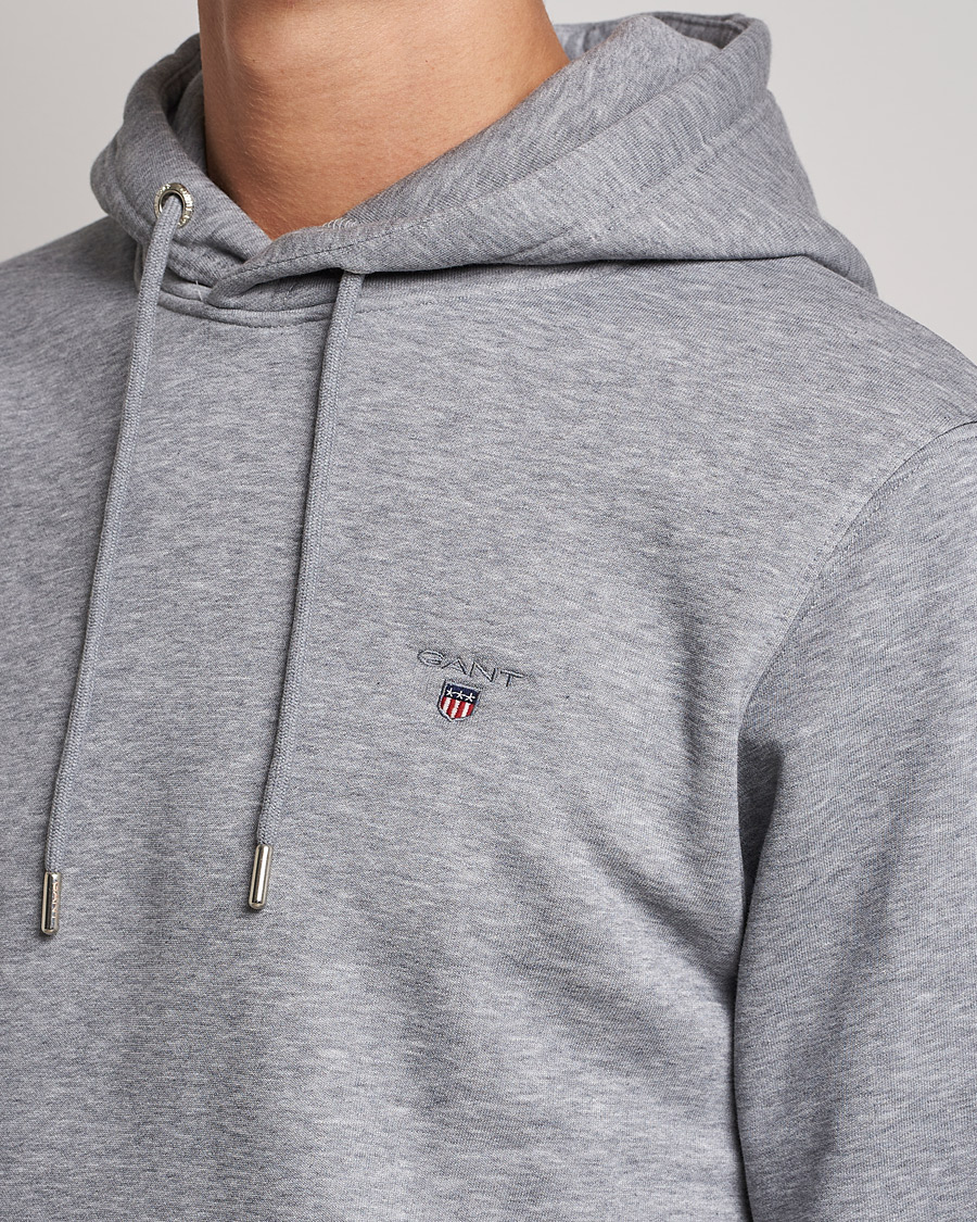 Heren | Truien | GANT | Original Shield Logo Hoodie Grey Melange