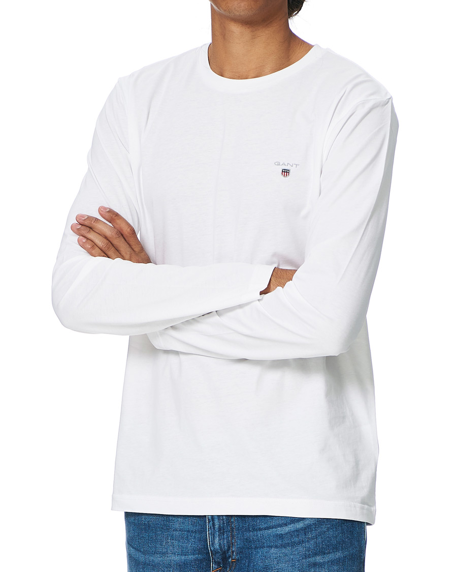 Heren | T-shirts | GANT | The Original Long Sleeve Tee White