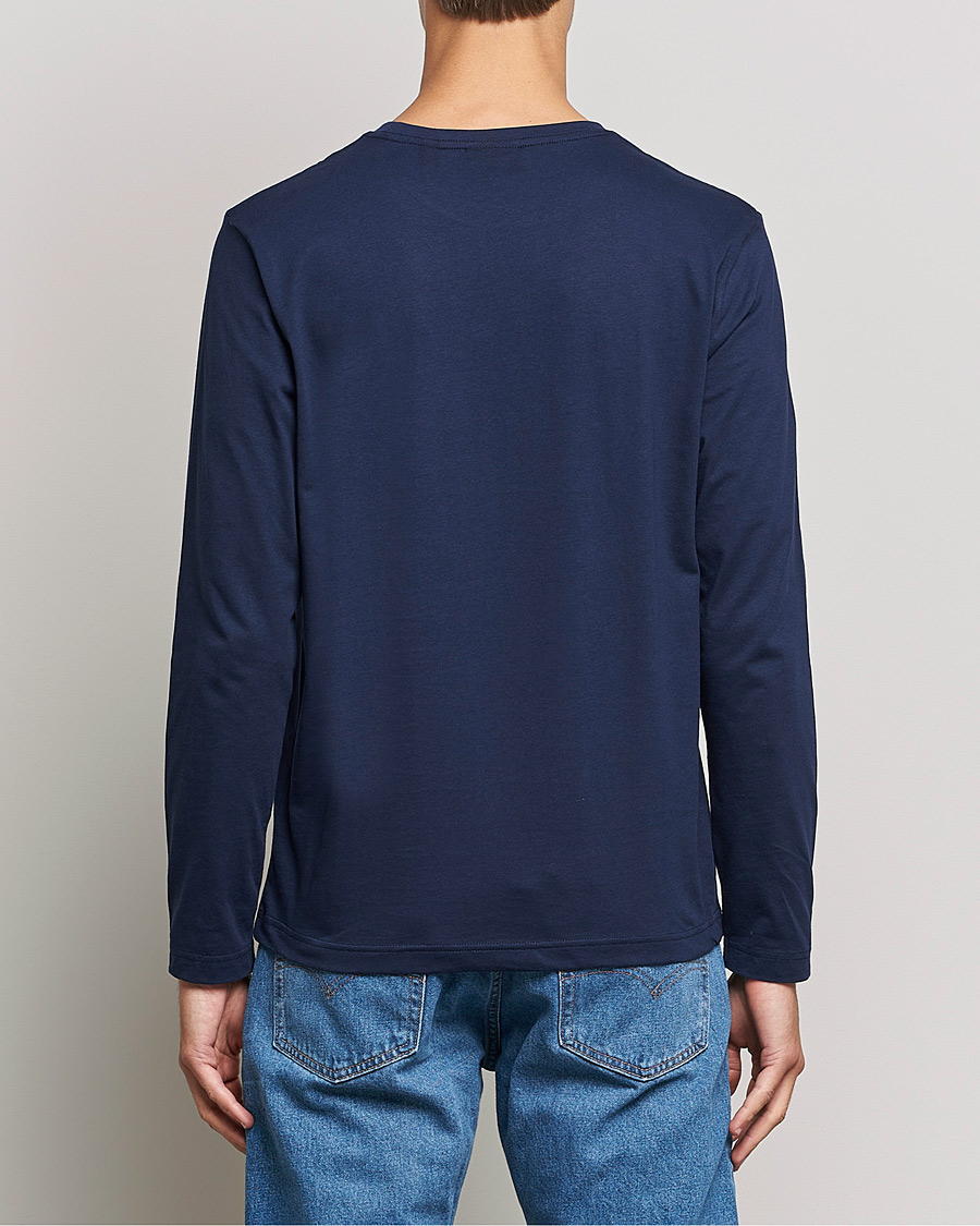 Heren | T-shirts | GANT | The Original Long Sleeve T-shirt Evening Blue