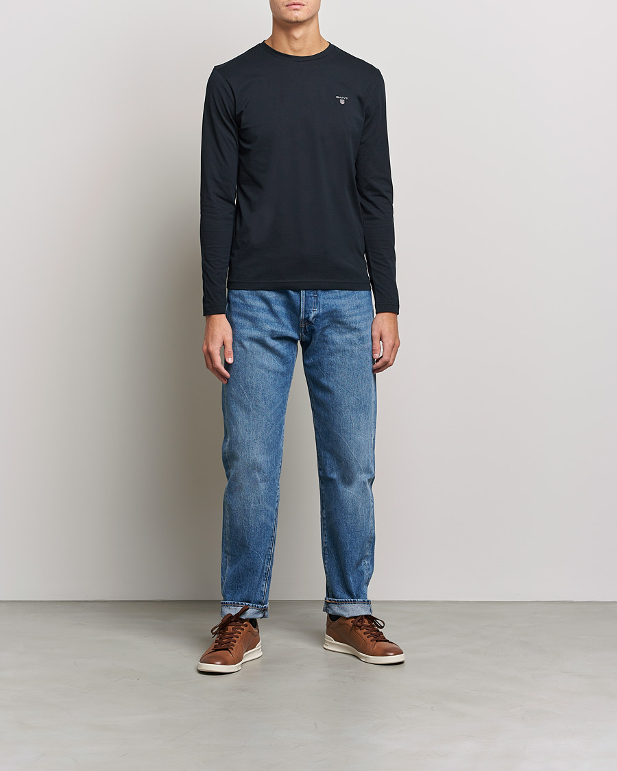 Heren | T-shirts | GANT | The Original Long Sleeve T-shirt Black