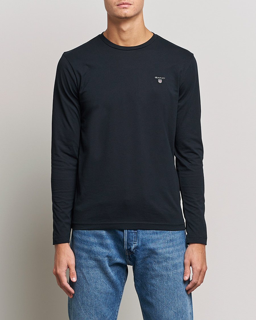 Heren | T-shirts | GANT | The Original Long Sleeve T-shirt Black