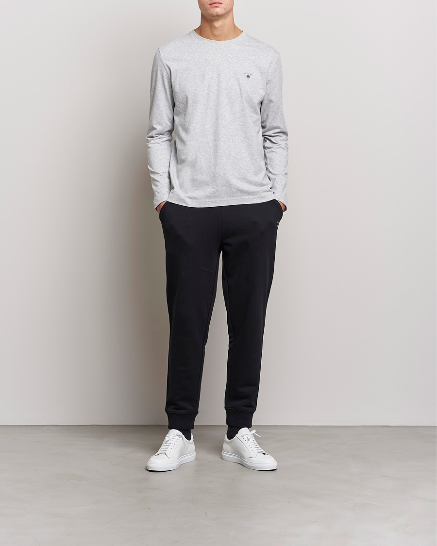 Heren | T-shirts | GANT | The Original Long Sleeve T-shirt Light Grey Melange