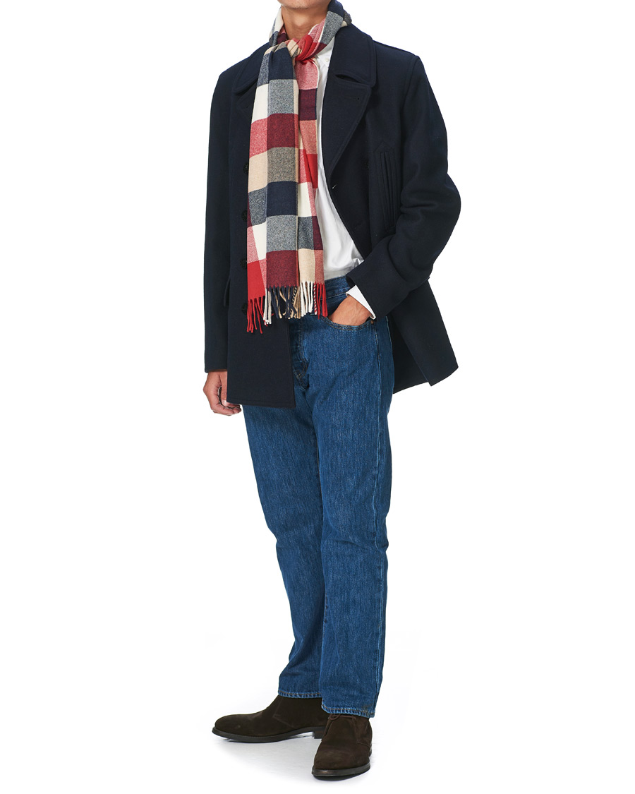 Heren | GANT Multi Check Scarf Equestrian Red | GANT | Multi Check Scarf Equestrian Red