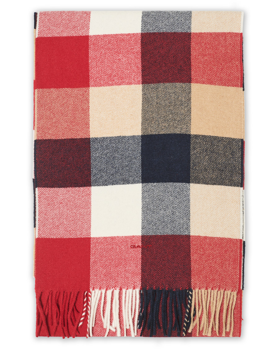 Heren | GANT Multi Check Scarf Equestrian Red | GANT | Multi Check Scarf Equestrian Red