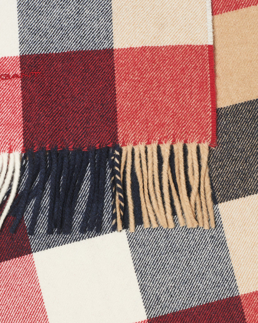 Heren | GANT Multi Check Scarf Equestrian Red | GANT | Multi Check Scarf Equestrian Red