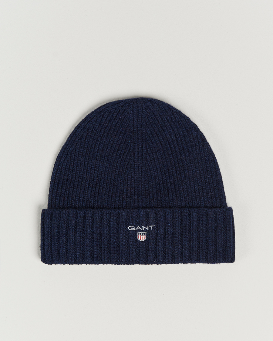 Heren | GANT Wool Lined Beanie Marine | GANT | Wool Lined Beanie Marine