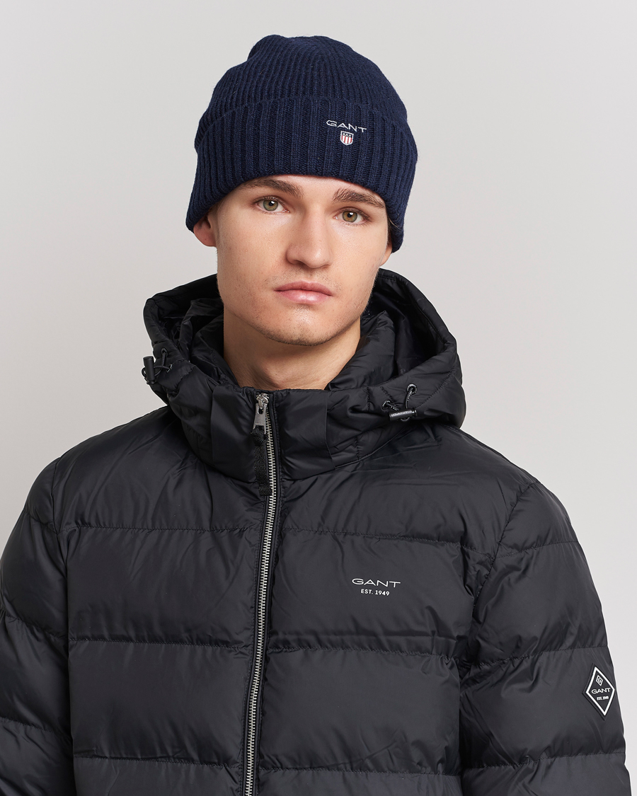 Heren | GANT Wool Lined Beanie Marine | GANT | Wool Lined Beanie Marine