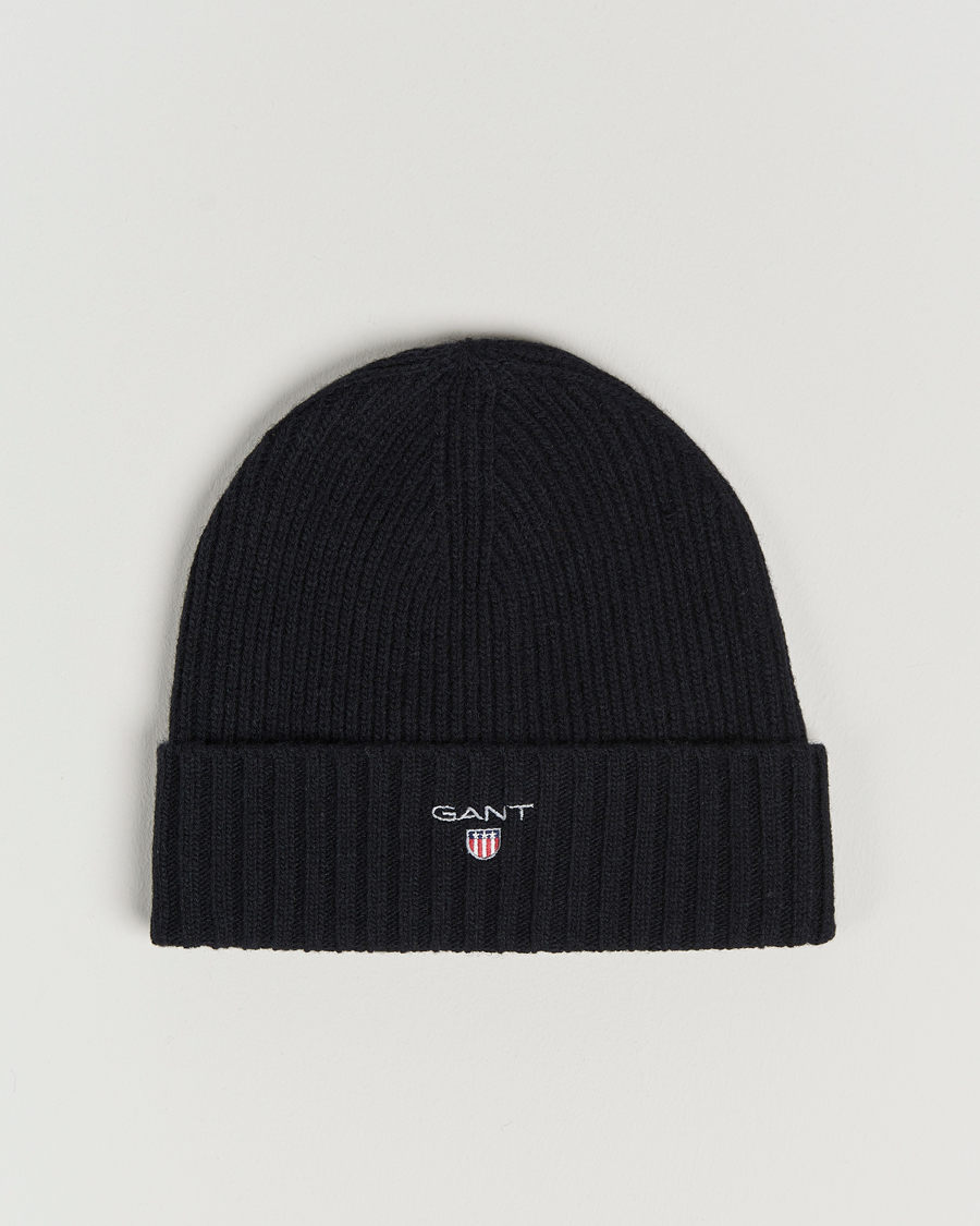 Heren | GANT Wool Lined Beanie Black | GANT | Wool Lined Beanie Black