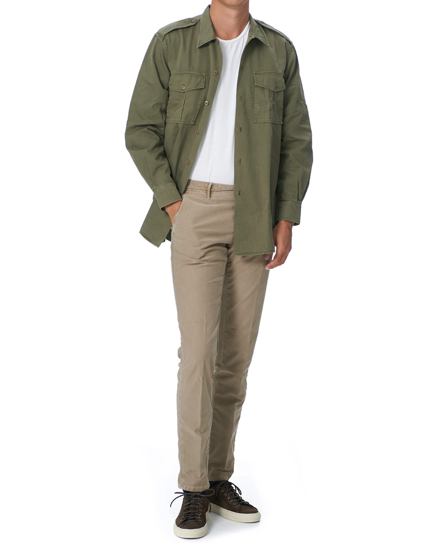 Heren | Broeken | Incotex | Slim Fit Garment Dyed Slacks Beige