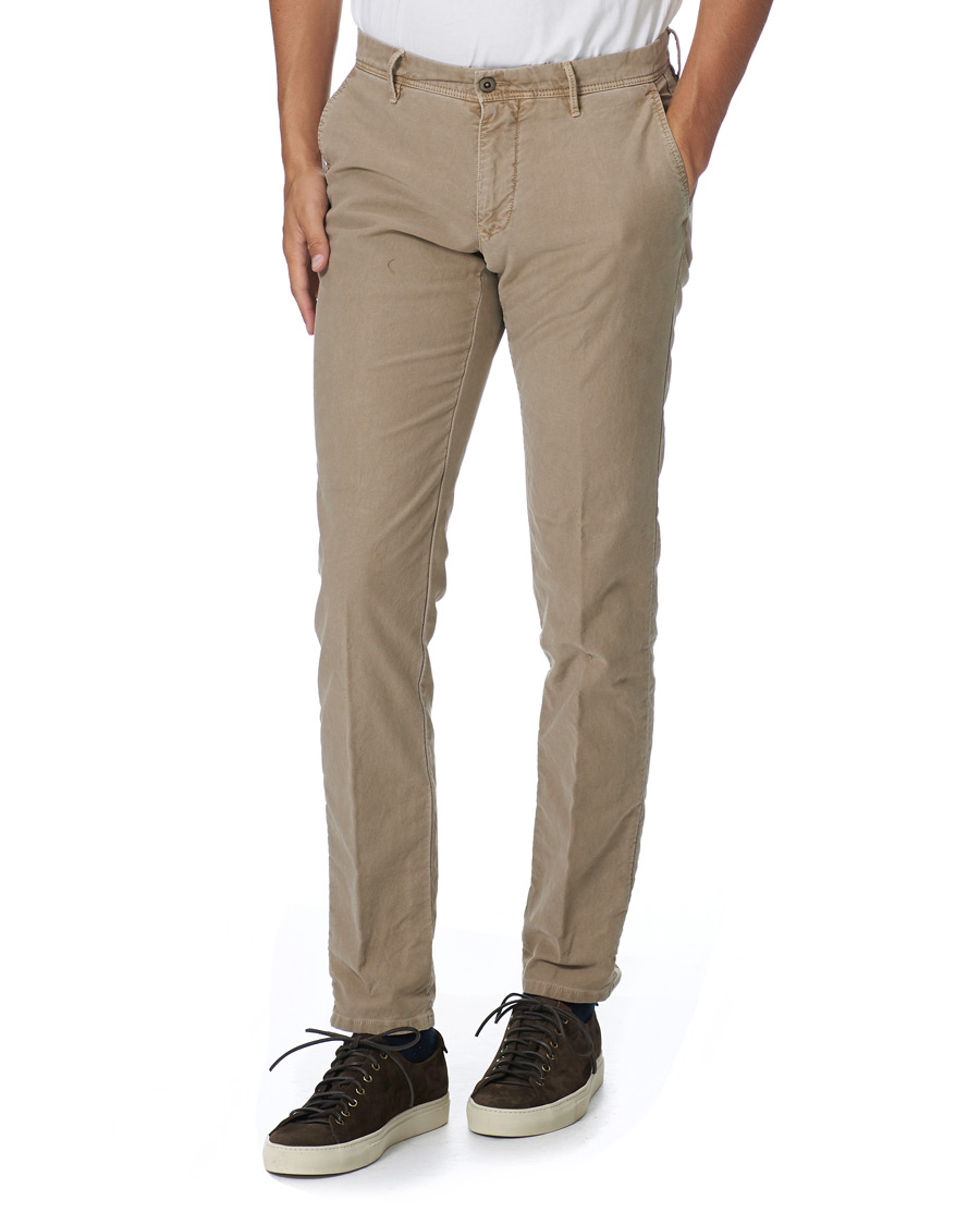 Heren | Broeken | Incotex | Slim Fit Garment Dyed Slacks Beige
