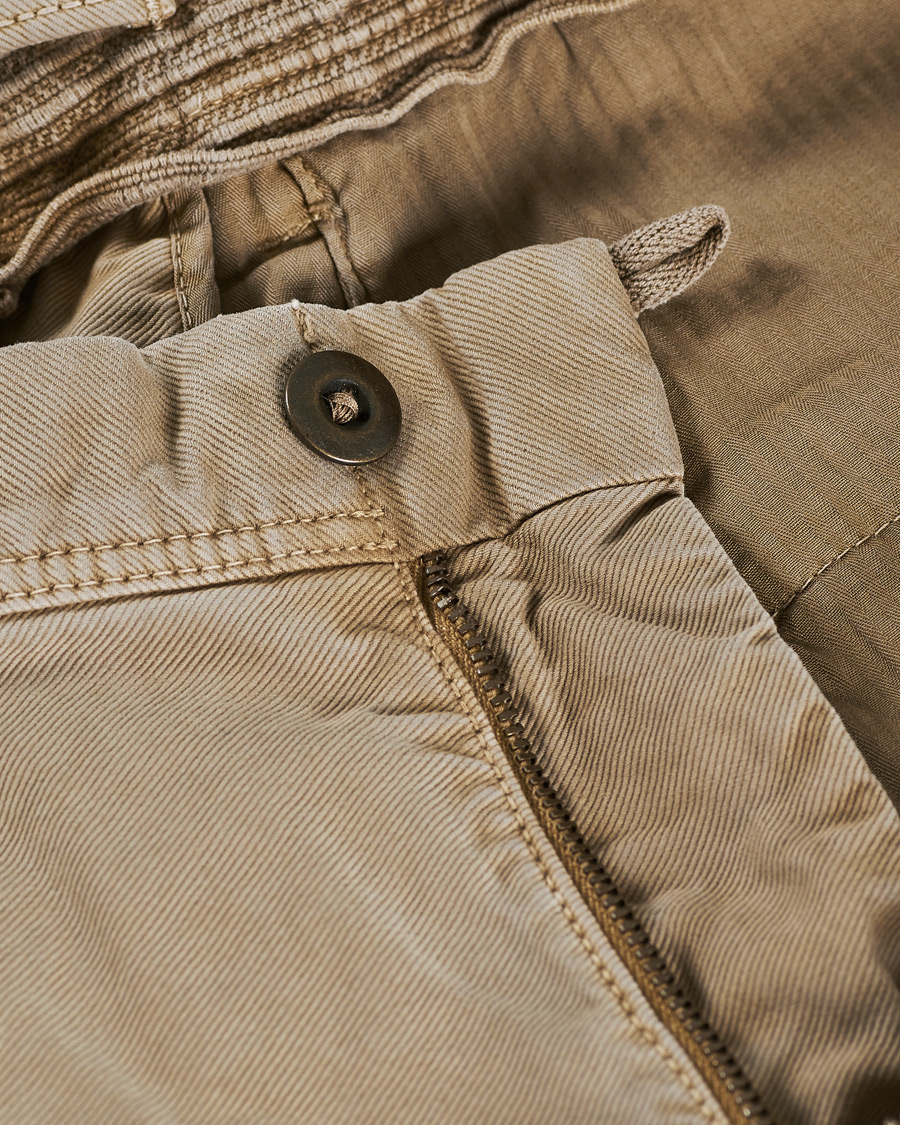 Heren | Broeken | Incotex | Slim Fit Garment Dyed Slacks Beige