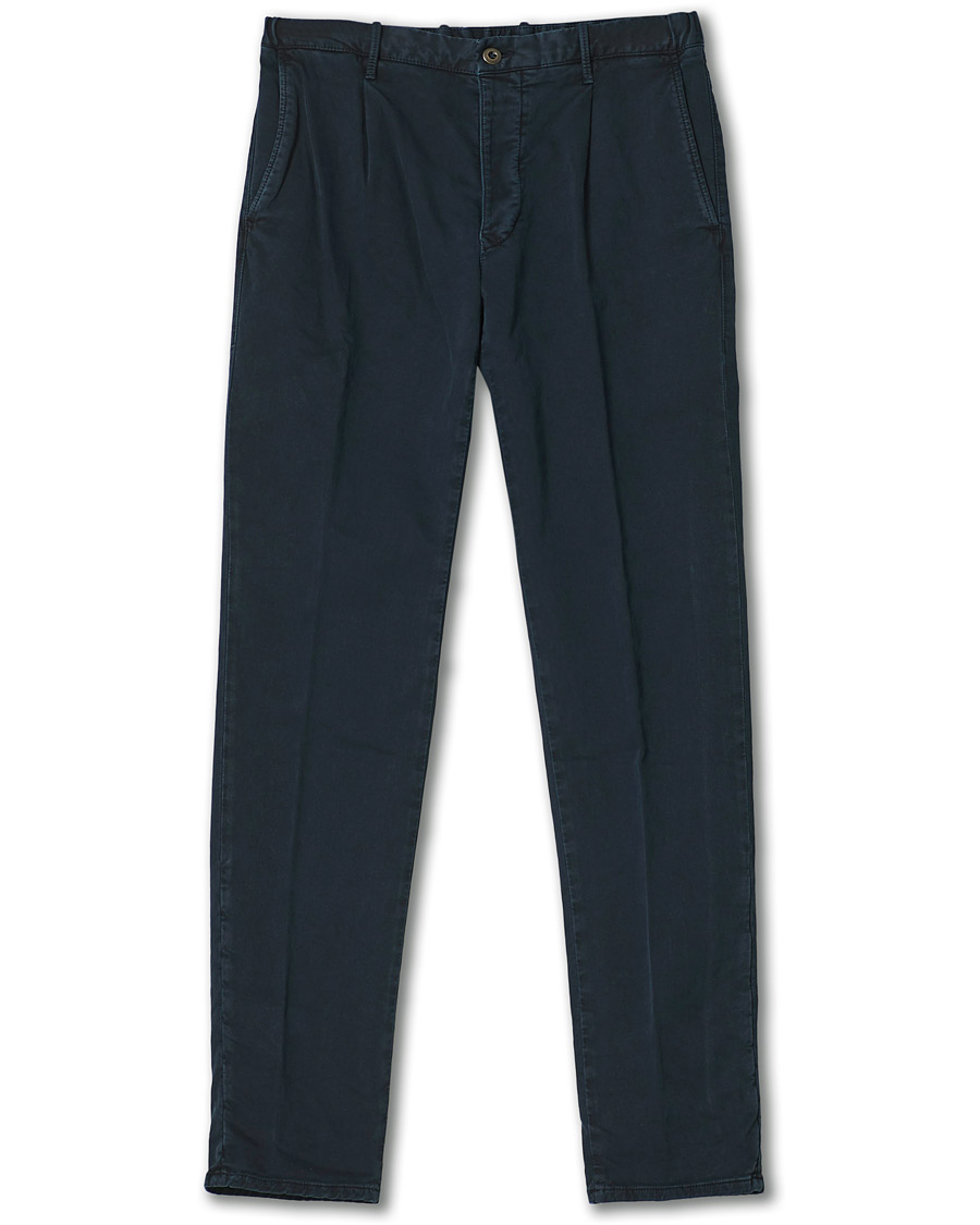 Heren | Broeken | Incotex | Slim Fit Cotton Satin Sweatpants Midnight