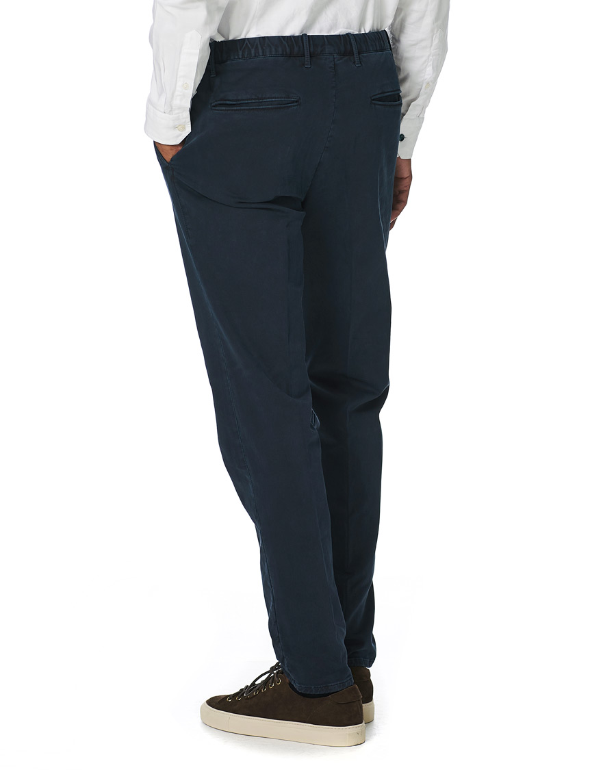 Heren | Broeken | Incotex | Slim Fit Cotton Satin Sweatpants Midnight