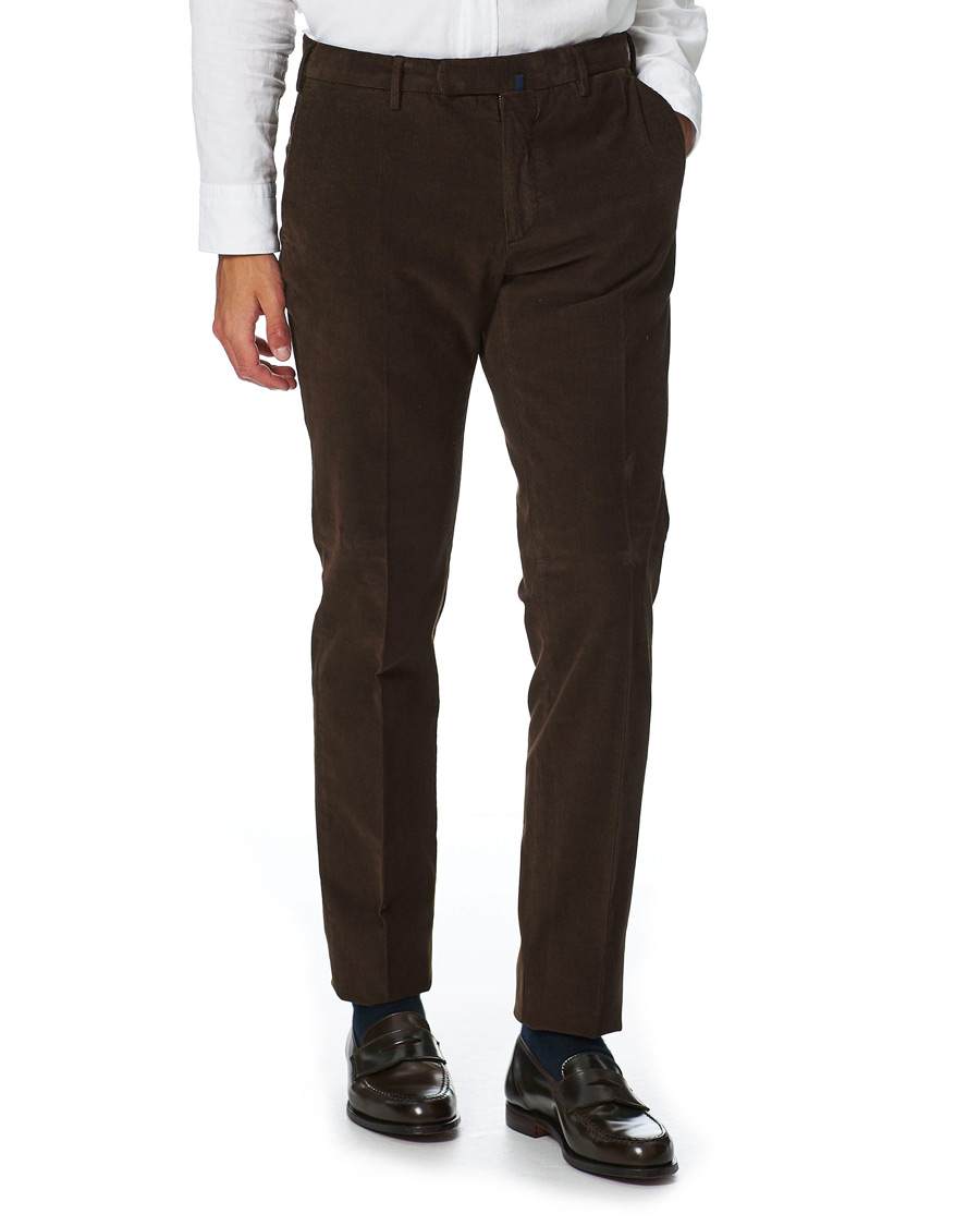 Heren | Broeken | Incotex | Slim Fit Corduroy Trousers Dark Brown