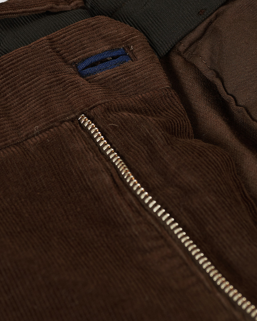 Heren | Broeken | Incotex | Slim Fit Corduroy Trousers Dark Brown