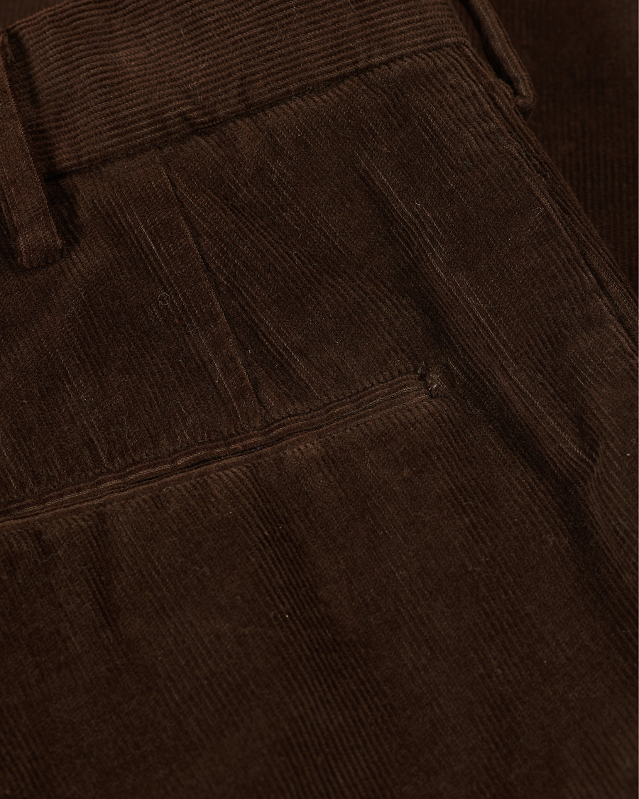 Heren | Broeken | Incotex | Slim Fit Corduroy Trousers Dark Brown