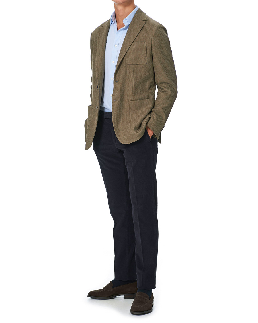 Heren | Broeken | Incotex | Slim Fit Corduroy Trousers Navy