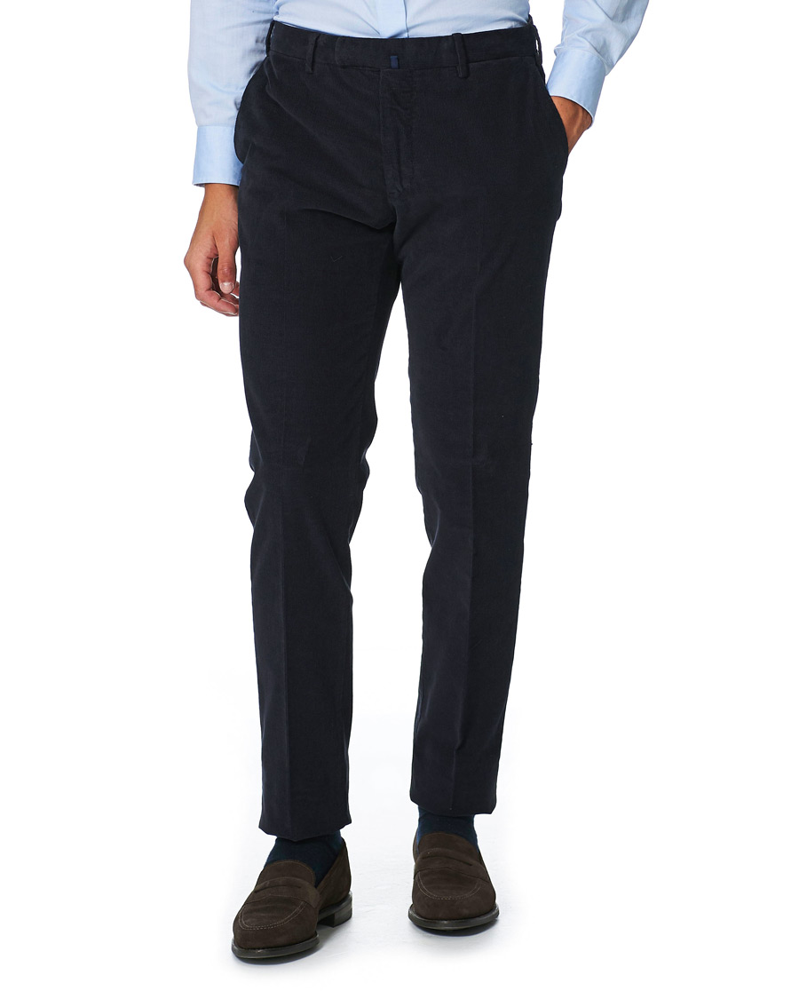 Heren | Broeken | Incotex | Slim Fit Corduroy Trousers Navy