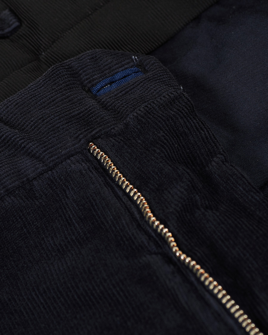 Heren | Broeken | Incotex | Slim Fit Corduroy Trousers Navy
