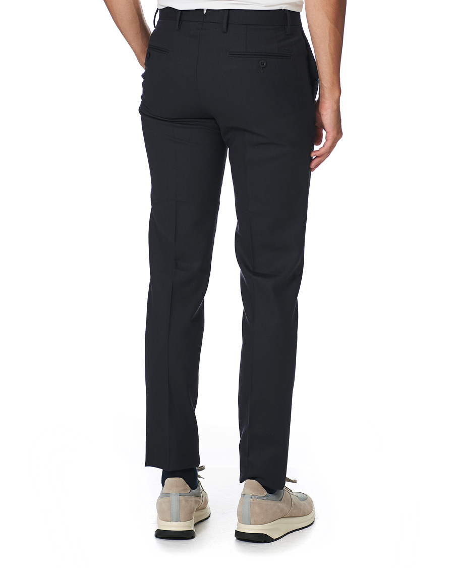 Heren | Broeken | Incotex | Slim Fit Washable Flannel Trousers Navy