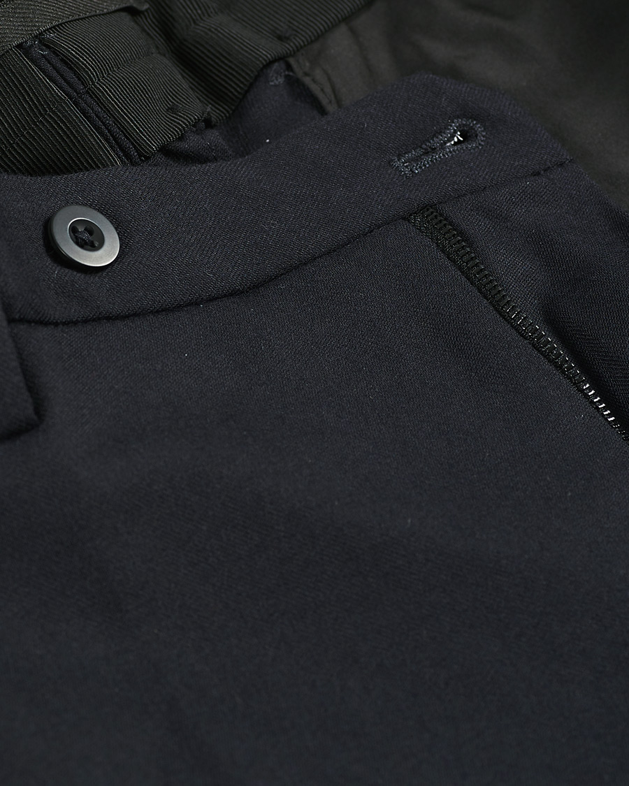 Heren | Broeken | Incotex | Slim Fit Washable Flannel Trousers Navy