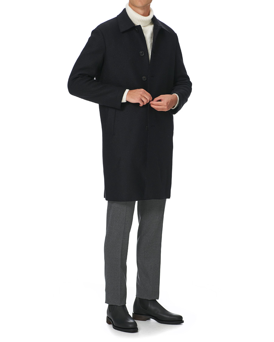 Heren | Broeken | Incotex | Slim Fit Washable Flannel Trousers Grey Melange