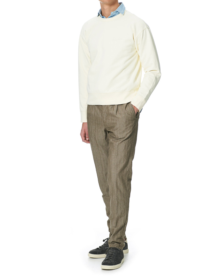 Heren | Truien | Drake's | Chain Stitched Cotton Sweatshirt Off White