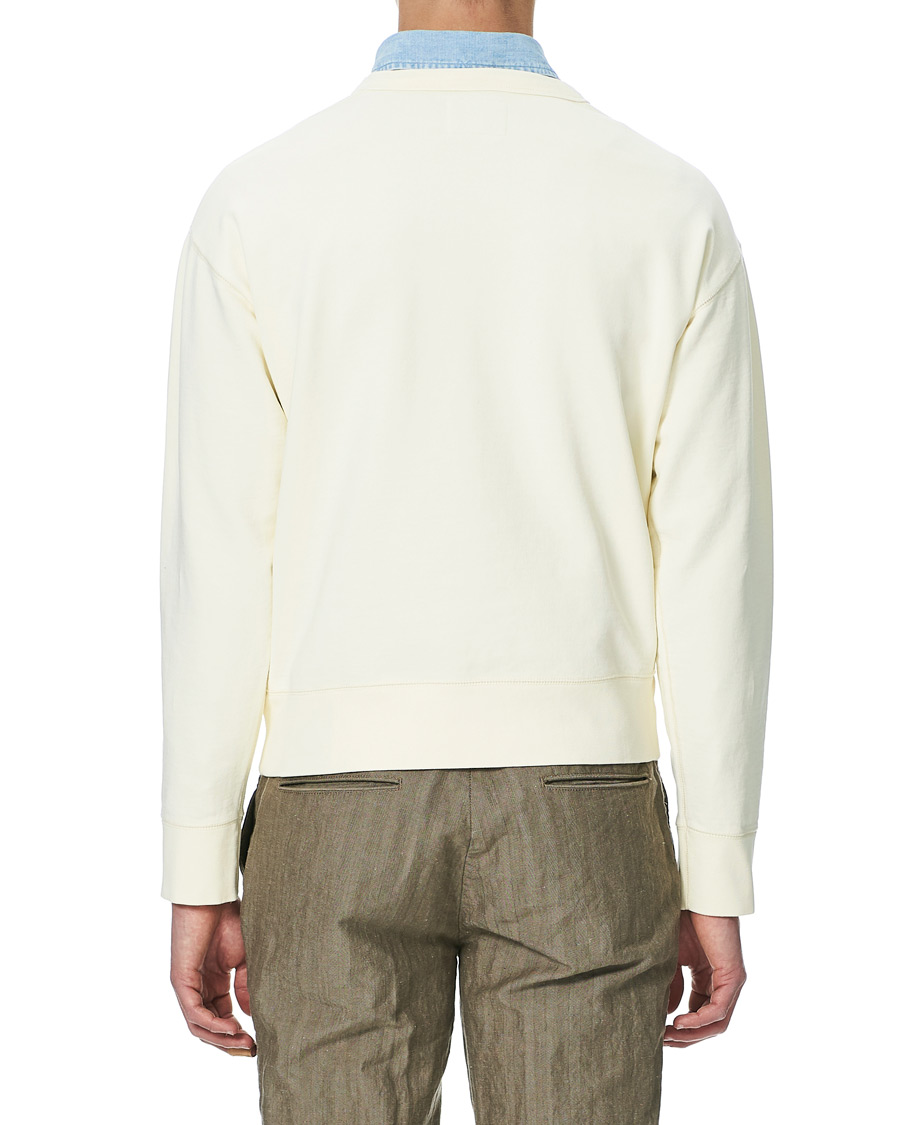 Heren | Truien | Drake's | Chain Stitched Cotton Sweatshirt Off White