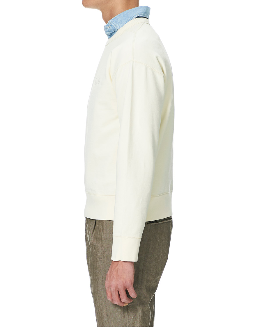Heren | Truien | Drake's | Chain Stitched Cotton Sweatshirt Off White
