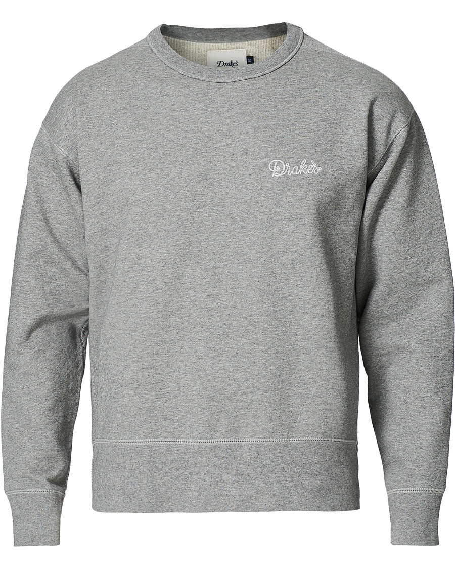Heren | Truien | Drake's | Sweatshirt Solid Grey Melange