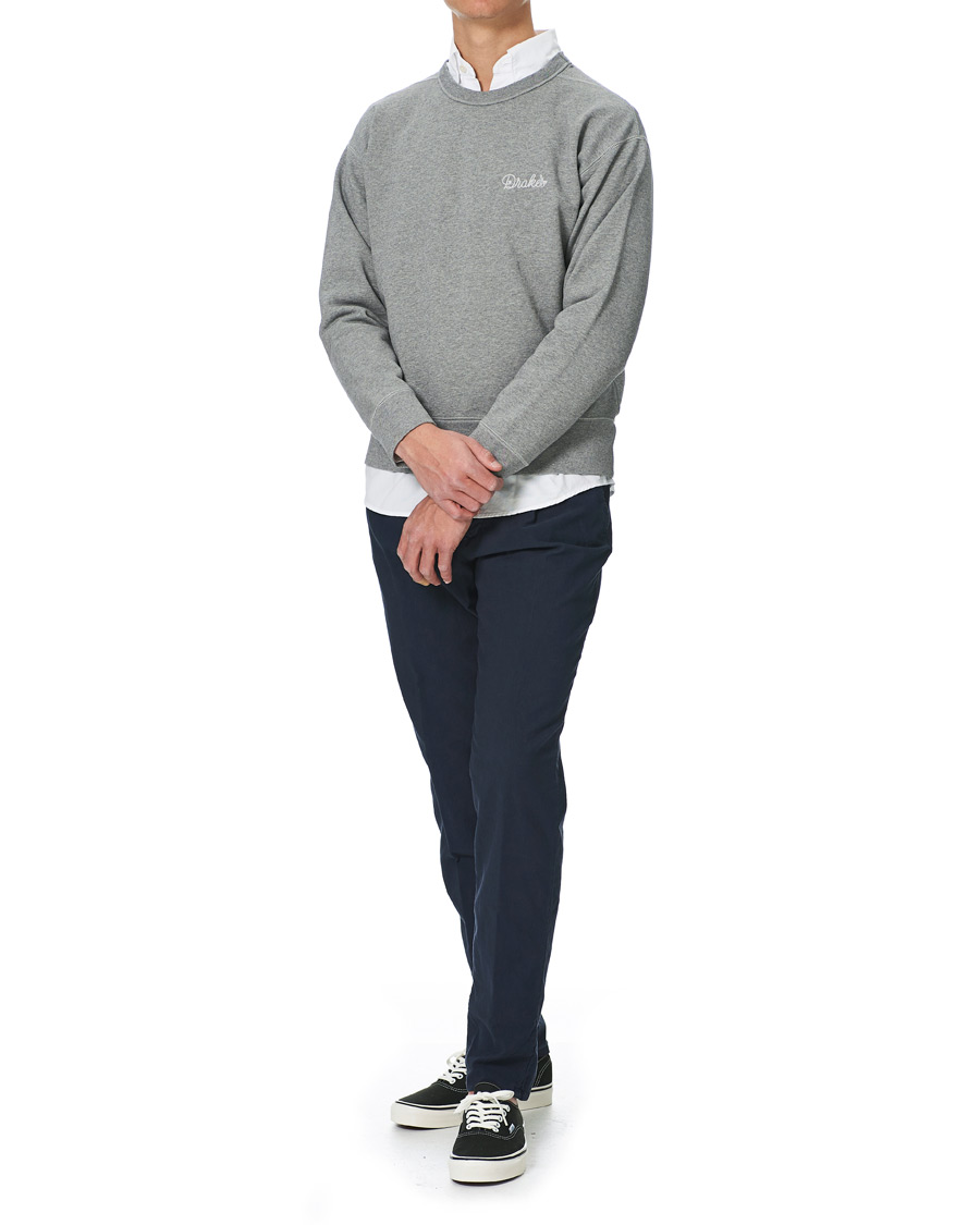 Heren | Truien | Drake's | Sweatshirt Solid Grey Melange