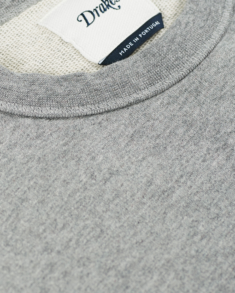 Heren | Truien | Drake's | Sweatshirt Solid Grey Melange