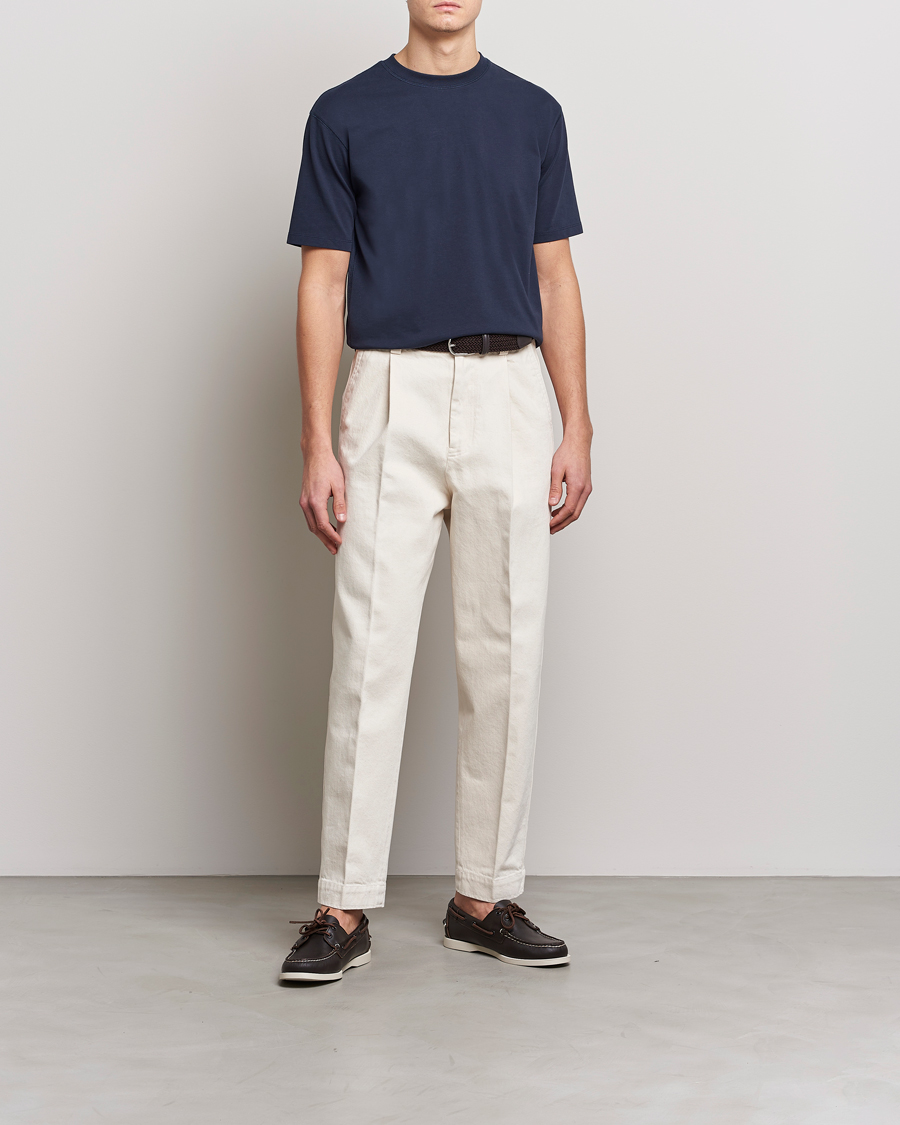 Heren | T-shirts | Drake's | Short Sleeve Hiking T-Shirt Navy