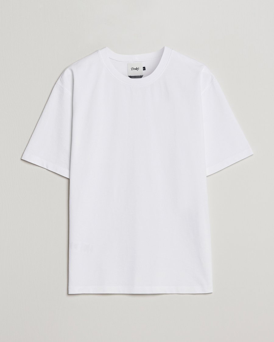 Heren | T-shirts | Drake's | Short Sleeve Hiking T-Shirt White