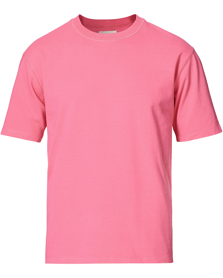 Heren | T-shirts | Drake's | Cotton Crew Neck Hiking Tee Fuschia