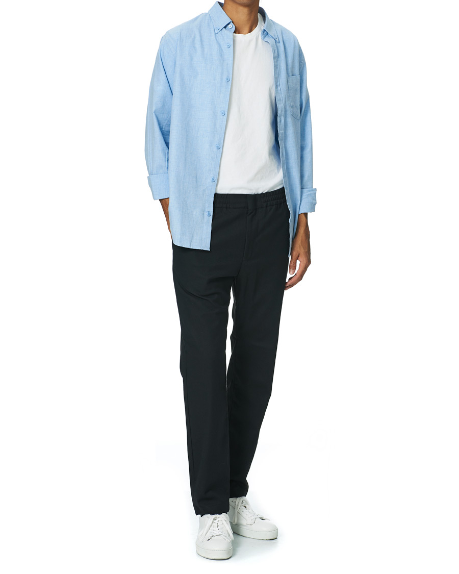 Heren | Broeken | NN07 | Foss Brushed Drawstring Pants Navy Blue