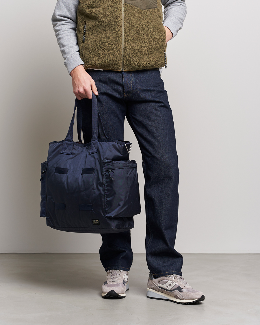 Heren | Draagtassen | Porter-Yoshida & Co. | Force 2Way Tote Bag Navy Blue